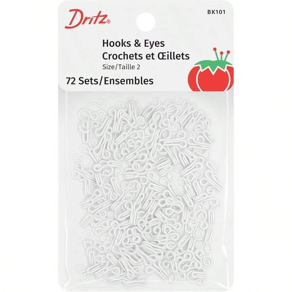 Hooks Eyes Size 2 White Fasteners