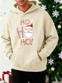 Sudadera con capucha con cordón y estampado de letras para hombre, para otoño - Albaricoque - Ver 11