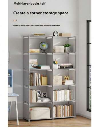 1 pieza Estantería multiusos, Estantería independiente para libros, Organizador de escritorio para niños/estudiantes, Estantería de almacenamiento a prueba de polvo