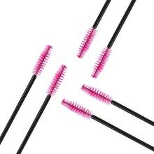 25/50/100pcs Pink Silicone Eyelash Brushes, Soft Black Reusable Silicone Mascara Wands, Eyebrow Brush, Mascara Applicator, Women Home Travel Party Eyebrow Grooming Brush, Eyelash Stylist Makeup Brush | Spiral Brush - Multicolor - View 9