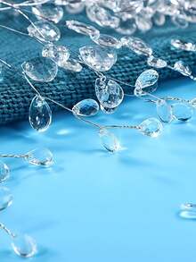 12/6/2 قطعة سلسلة قطرات مائية بلورية اصطناعية، أنيقة وعاطفية، مناسبة للمنزل والفندق والمكتب والزفاف وطاولة الطعام والحفلات والداخلي والخارجي وديكور الأزهار والأزهار الاصطناعية لديكور المنزل والأعياد والزهور العاطفية DIY منتجات حرفية - متعدد الألوان - مشاهدة 5