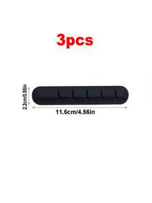 3pcs/1pc Cable Organizer, USB Cable Holder, Self-Adhesive Cable Clips, Earbud Wrap - Black - View 13