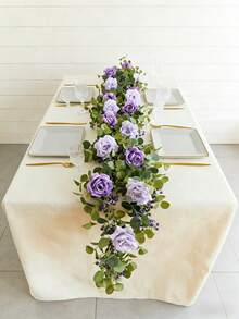 190cm Violet Silk Cloth Jasmine Vine 1pc, Suitable For Home Decor, Wedding Decor, Tabletop Centerpiece, Party Decor, Holiday Decor - Purple - View 3