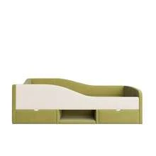 Upholstered Sofa Bed, 90 X 190 Cm, Multifunctional Bed With Two Drawers And Hanging Rails, Soft-Touch Velvet Upholstery, Mattress Not Included, Dark Green And Cream White - Olive Green - View 7