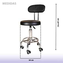 Silla De Oficina Homex Modelo Consultorio Ergonomía Y Estilo Negro Cuero Sintético - Negro - Ver 7