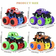 8/4 Pcs Friction Drive Monster Trucks For Kids Aged 3 | Push And Go, Double-Sided Inertia Car With360° Rotation | Durable Pull Back Car Set - Perfect Birthday & Holiday Gifts - 8件 - 查看 3