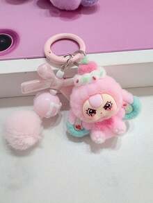 可爱卡通动物背包挂件 - 树脂材质，天鹅绒DIY手机挂饰，毛茸茸的耳朵和生动的表情，粉色和多种颜色可选，耐用树脂材质，适用于背包、钥匙，是送给女性和青少年的礼物（生日、情人节） - 单个挂件，背包装饰，趣味设计，迷人吊坠，装饰钥匙扣，青少年配饰，温馨礼物，可爱爱好者，包包挂饰，可伸缩挂绳，可爱粉丝 - 彩色 - 查看 3