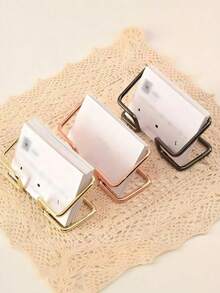 Hollow Business Card Holder, Creative Product Storage Box, Office Display, Ideal Gift, Available In Multiple Colors, Party/Holiday Business Card Rack, High-End Streamlined Design Business Card Display Stand, 3 Fashionable Color Options, Minimalist Upright Desktop Business Card Holder, Business Card Display Stand, Photo & Business Card Display Stand - Multicolor - View 3