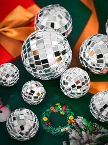 20pcs Mini Disco Balls - 70s Retro Silver Reflective Glass Hanging Decor, Suitable For Aesthetic Room Decoration, Wedding, Party, Christmas Holiday Decoration 1/10/33/48pcs - Clear - View 5