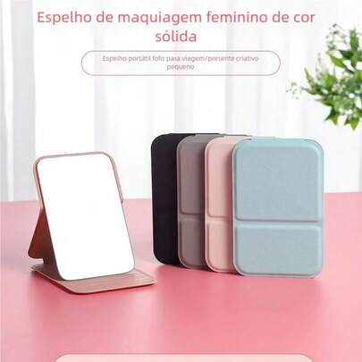 1 Peça Espelho De Maquiagem Portátil - Sem Moldura, Bolsa Dobrável Pequena, Para Routine de Beleza