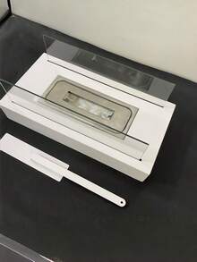 Table Fireplace With Two-Sided Glass 14" L Portable Tabletop Fire Pit Clean Burning Bio Ethanol Ventless Fireplace