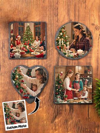 1개 맞춤형 사진 슬레이트 코스터, 다양한 모양으로 제공, 차, 커피, 칵테일, 맥주, 와인 및 위스키를 포함한 다양한 음료에 적합합니다. 남성, 여성, 남자 친구, 여자 친구, 부모, 가족 및 친구를 위한 독특하고 이상적인 선물입니다. 기념일, 발렌타인 데이, 어버이날 및 기타 행사에 적합합니다.