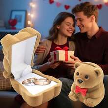 1pc Cute Velvet Jewelry Box, Jewelry Display Case For Rings, Earrings, Wedding Rings - Multicolor - View 9