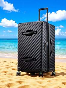 New 28/30 Inch Trunk Luggage, Expandable PC Hard Shell Large  Checked  Suitcase With Shock - Absorbing Wheels & TSA Lock - 黑色 - 查看 12