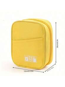 数码配件收纳包 - 单色，适用于线缆、充电器、鼠标、旅行充电宝、耳机等，便携式牛津布防水数据线整理包，适用于数码配件