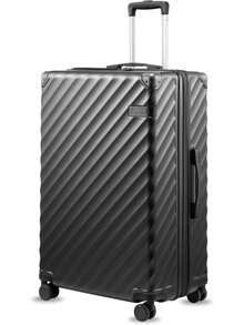 New 20/21/24/28 Inch  BLACK Luggage With Spinner Wheels, Polycarbonate Expandable Hard Shell Suitcase - Than kim loại - Xem 13