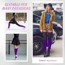 Long Leg Warmers Women 24 Inch Over Knee Knit Ribbed Leg Warmer Stirrup Yoga 80s Party Dance Ballet Supply - 均碼 + 紫色 + 1 - 查看 3
