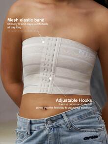 1pc Women Chest Binder, Microshaping Camisole Bra, Adjustable Seamless Compression Top For Flattening Chest - Apricot - View 5