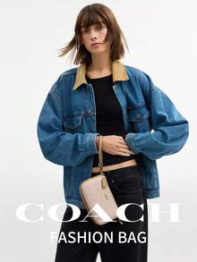 Coach Nolita 19 真皮单肩包，可爱单肩包，女士小手拿包，手提包，女士经典腋下包，腕包，拉链钱包 - 沙色 - 查看 3