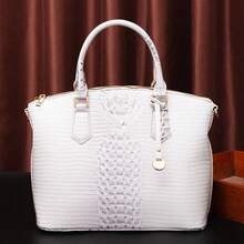 Luxurious Crocodile Pattern Cross-Body Top-Handle Bag - High-End Fashion Handbag For Women's Work And Daily Use - Premium Quality, Stylish Design, Multiple Pockets, Adjustable Strap - Màu be xám - Xem 3