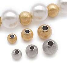 10pcs Stainless Steel Beads Textured Metal Spacer Round Tiny Stardust Frosted Matt Sparkle Glitter Ball Bead For DIY Bracelets Jewelry Making Crafts Supplies - Multicolor - View 2
