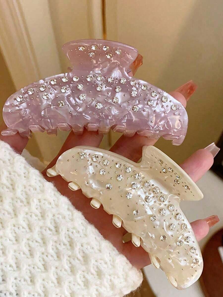 1pc/2pcs Fully Acetate Claw Clip High-End Hair Clip, Hair Claw Hair Accessory, Casual Fall Winter Hair Accessories Women Vacation Outfits Woman - 彩色 - 查看 1
