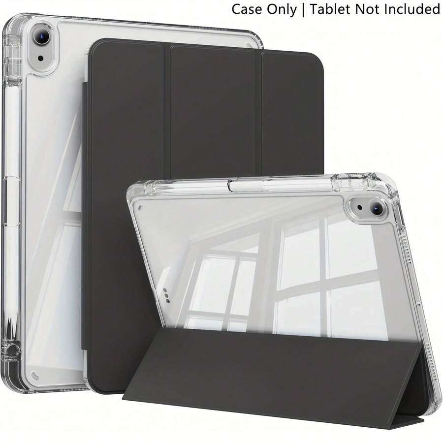 Suitable For IPad 11th Generation 11 Inch 2025 (A16), 10th Generation 9/8/7/6 10.9/10.2/9.7 Inch 2022/2021/2020/2019/2017 Tablet Computer Protective Case, With Pen Slot, Fully Wrapped Protective TPU Blended Transparent Back Panel, Anti Yellowing, Automatic Wake-Up/Sleep, Scratch Resistant - Black - View 1