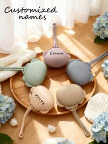 Personalized Name Pacifier Case, Silicone Small Pouch, Keychain, Baby Stroller Pendant, Personalized Gift (Lion Style) - Multicolor - View 3