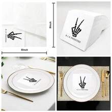 Servilletas de cctel Twenties - unidades, 2 capas, 5x 5 pulgadas, Blancas, Papel - Blanco - Ver 1