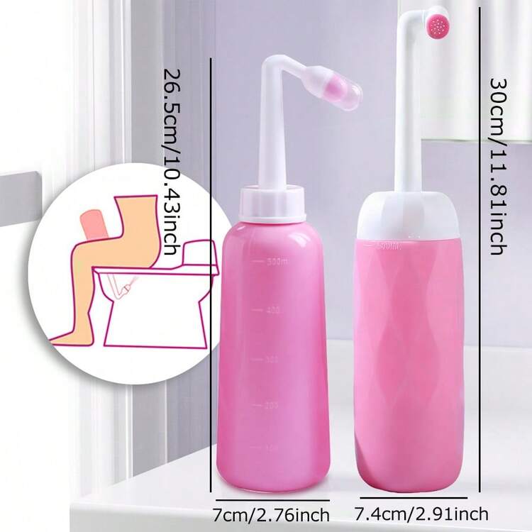1 pezzo, Vasca da bagno portatile da viaggio, Bacino igienico personale portatile da 350ml/500ml per l'igiene femminile, Accessori per il bagno, Strumenti per il bagno - Rosa - Visualizzare 8