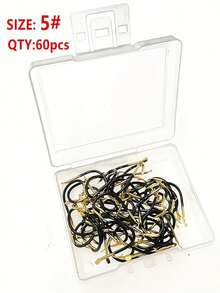 60 pièces Hameçons en acier au tungstène noir et or avec barbes, convenant pour la capture de la carpe, de la perche, de la carpe, accessoires de pêche - Noir - Voir 9
