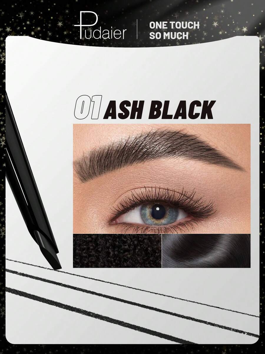 Pudaier Ultra-Fine Eyebrow Pencil - Waterproof, Sweat-Resistant, Non-Clumping, Smooth Application, Built-In Eyebrow Brush, Creates Natural And Refined Eyebrow Shape. - #01 - View 1