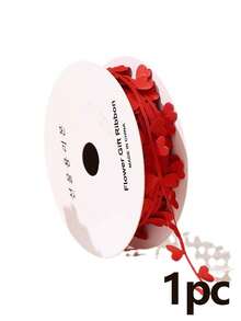 Polyester Heart-Shaped Ribbon - 2 Yards Per Roll, 2.5cm Wide, Available In White, Red, Pink, Golden & Silvery - Perfect For Home Decor, Gift Wrapping, Atmosphere Decoration, Flower Packaging & Holiday Crafts - Multicolor - View 8