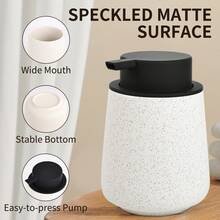 1 Piece 12oz Foam Hand Soap Bottle Ceramic Foam Soap Dispenser Manual Press Wide Mouth Refillable Facial Cleanser, Hand Soap, Shower Gel, Shampoo, Restaurant Cleanser Lotion Dispensing Bottle - Suitable For Hotel, Kitchen, Bathroom, Home Accessories - Black - View 4