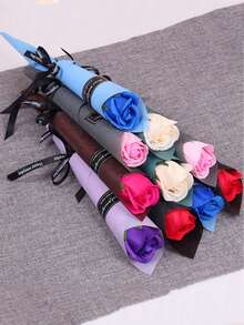 20pcs, 28cm/11in Length, 4.5cm/1.7717in Width. Valentine's Day, Teacher's Day, Rose Scented Soap Single Gift, Artificial Flower Soap Bouquet.