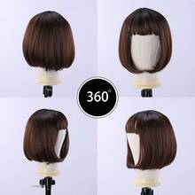 Peruca Pixie Curta Loira Elegante com Franja - Peruca Sintética Realista Resistente ao Calor para Mulheres Brancas, Uso Diário, Touca Rosa, Penteado Liso, Acessório de Cabelo Estiloso | Corte de Cabelo Elegante | Fibra Resistente ao Calor, Peruca de Cabelo Curto