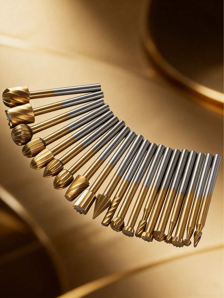 6/10/20 Pcs High Carbon Steel Routing Router Bits Burr Rotary Tools Suit Woodworking - Multicolor - View 1