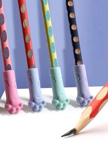 30pcs Cat Paw Pencil Caps, Cartoon Cat Pencil Covers, Protective Sleeves, Pencil Protectors, Soft Rubber Pencil Toppers, Universal Pen Caps, Office & School Supplies