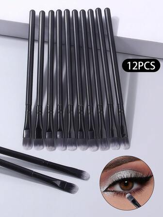 12pcs Soft Bristle Eye Makeup Brushes Set - Eyeshadow, Blending, Brow, Concealer Brushes, Long-Lasting Beauty Tools