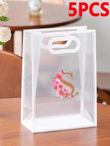 5 قطع - 1 قطعة حقيبة هدايا شفافة قابلة لإعادة الاستخدام مع مقبض - مثالية للأعراس والأعياد والمناسبات، حل تعبئة متعدد الأغراض وحقيبة تخزين - متعدد الألوان - مشاهدة 51