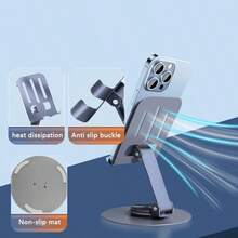 360° Rotatable All-Aluminum Adjustable Mobile Phone Holder - Universal Fit, Portable, And Ergonomic Design For Comfortable Viewing - Ideal For Office Work, Watching Dramas, Online Classes, Watching TV, And Live Streaming On IOS And Android Devices Compatible With IPhone, Android Phone, Gift For Birthday, Family, Friends Phone Stand, Phone Accessories - Multicolor - View 6