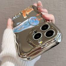 かわいい猫と金魚デザイン 電鍍防摔スマホケース for  17promax,16pro,15plus/14/13/12/11 衝撃吸収 保護カバー 可愛いアニメ風 スタイリッシュ スマホアクセサリー 軽量 高品質素材 日常使用に最適 携帯電話を守る ユニ - シルバー - チェックする 7