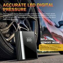 Carsun 18000mAh 峰值 150PSI 汽車跳啟電源與充氣機，5合1功能包含跳啟電源電池組、數位胎壓充氣機、汽車電池充電器、LED 緊急照明燈，便攜式，適用於 10L 汽油或 9L 汽油車，附收納袋，女性汽車配件理想選擇 - 无线 - 查看 6