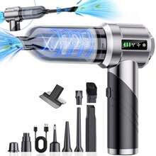 SUITU Car Vacuum Cleaner | Foldable Brushless Mini Vacuum | Portable Home Vacuum | 3-Speed Adjustable Handheld Vacuum Equipped With An 11.1v 2000mah Lithium-Ion Battery, Featuring Dual Suction And Blowing Functions. Ideal For Wet And Dry Cleaning, Home Cleaning, Office Cleaning, Pet Hair Removal, And Deep Car Cleaning.