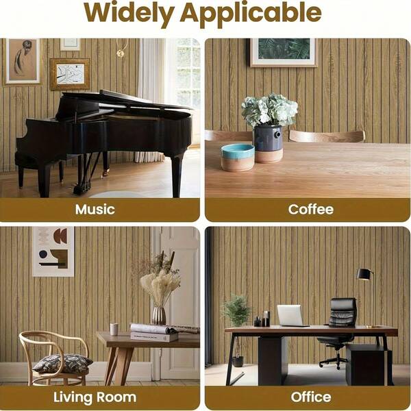 1 Roll Of Self-Adhesive Wallpaper, Wood-Grain Wall Panels, Thick Waterproof IPXE Wall Stickers, Suitable For Interior Living Room, Ceiling, Bedroom And Office Wall Decoration. Ideal For Simple And Convenient Home Decoration.