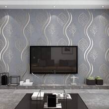 1pc 3D Wave Pattern Wallpaper, European Style Home Decor Wallpaper, Bedroom Wall Decoration, TV Background Wall Sticker