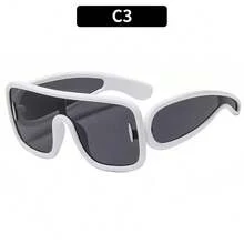 2025 New Retro Classic Large Frame Hip Hop Punk Versatile Outdoor Sun Protection  Wholesale - Khung trắng với điểm nhấn màu xám - Xem 2