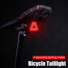 自行车高可见度警示尾灯，C型可充电红白闪光灯，适用于夜间骑行，可夹在头盔上 - 彩色 - 查看 1