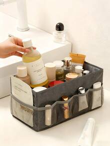 棉麻布家居收纳盒 可折叠布艺储物盒 整理收纳盒 书房办公用品桌面收纳盒 卧室浴室宿舍返校必备配件化妆品收纳盒 化妆品整理盒 男女通用桌面收纳盒 适用于卧室、客厅、衣柜、工作区 - 彩色 - 查看 13