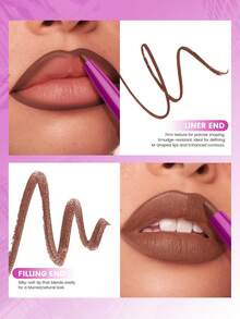 Pudaier Matte Double-Water And Sweat Resistant, Multi-Functional.Ended Lip Liner - Long-Lasting Silky, Rotating Design, Non-Clumping And Non-Drying. - #13 - 查看 3